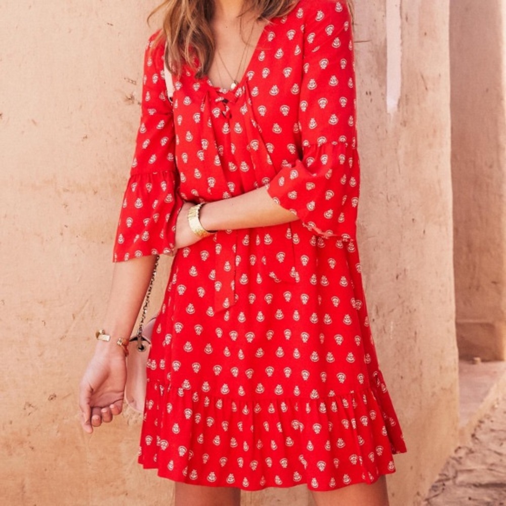 Sezane Andrew Ruffle Dress